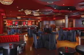 The Red Room of the Velvet Room can hold up to 125-150 guests.